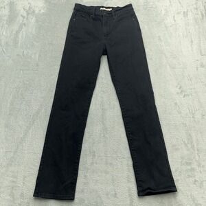 Levi's Premium 724 High Rise Straight Black‎ Denim Jeans Womens Size 29x30 90s